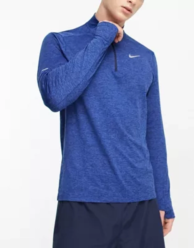 Nike Running - Element - Top à col zippé en tissu Dri-FIT - Bleu marine | ASOS