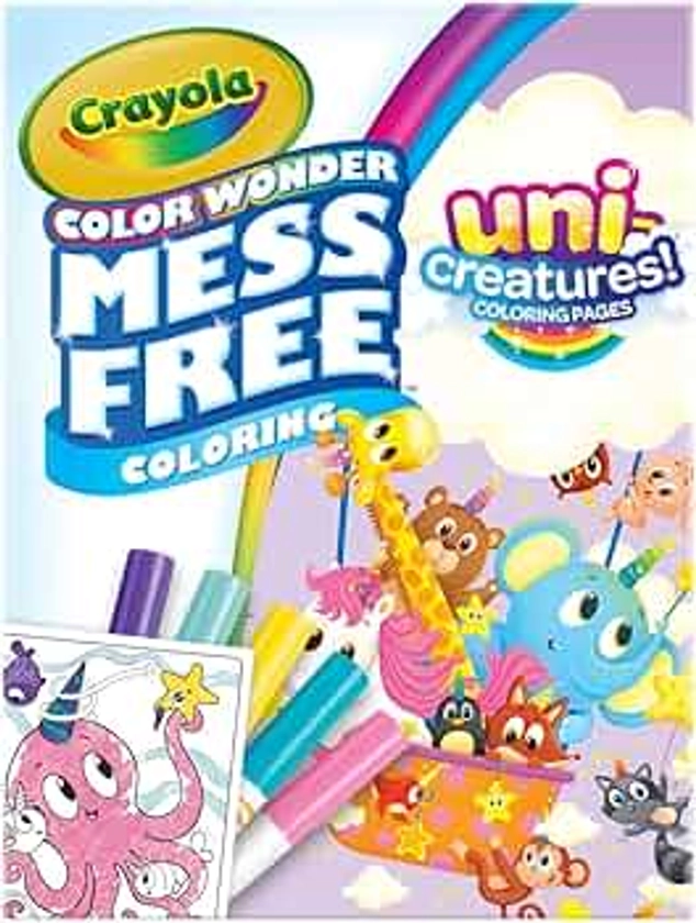 Crayola Color Wonder Unicreatures, Mess Free Coloring Pages & Markers, Gift for Kids, Age 3, 4, 5, 6