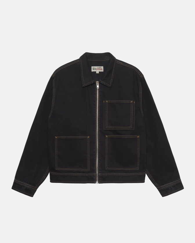 Zip Work Jacket Denim in washed black – Stüssy