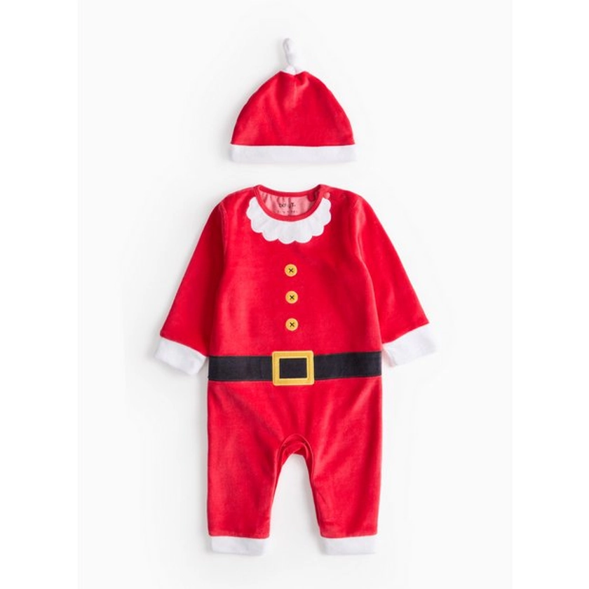 Buy Santa Velour Sleepsuit & Hat 12-18 months | Sleepsuits and pyjamas | Tu