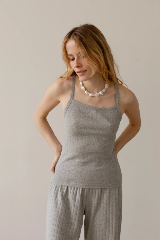 The Pointelle Square Neck Tank