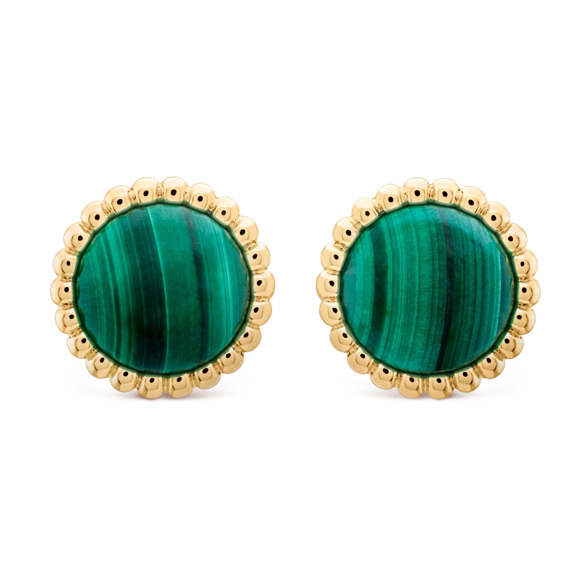 Orecchini Perlée couleurs Oro giallo 750/1000, Malachite - Van Cleef & Arpels