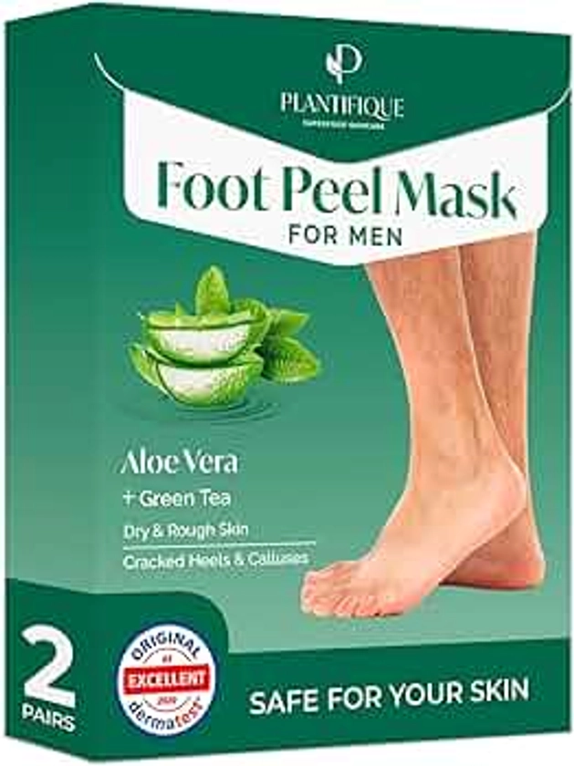 Plantifique Foot Peel Mask Foot Mask Dermatologically Tested Repair Heels & Removes Dry Dead Skin for Soft Baby Feet - Exfoliating Peel Mask for Hard Skin Peeling (Aloe Vera 2Pack)