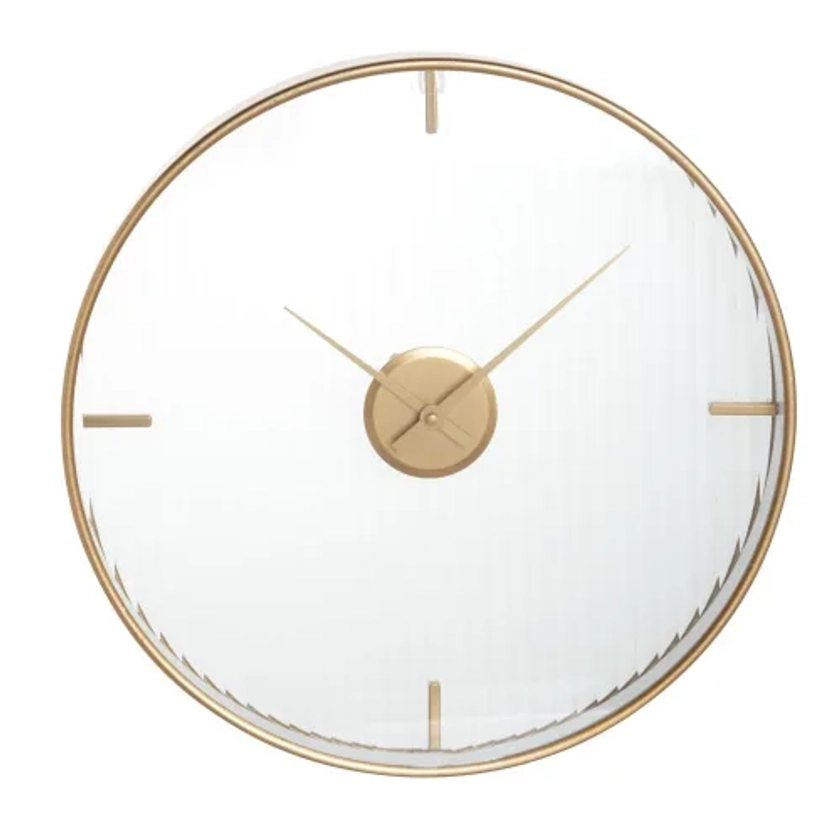 Horloge en métal doré et verre ondulé D40 | Maisons du Monde