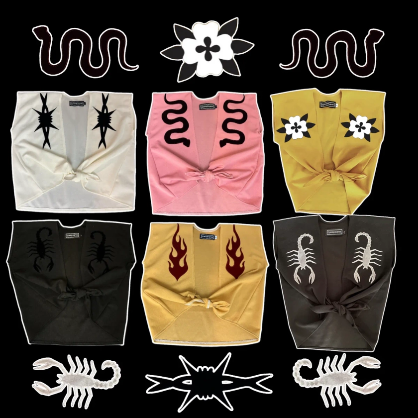 Tie Front Shirts - Flame, Snake, Scorpion, Chain
