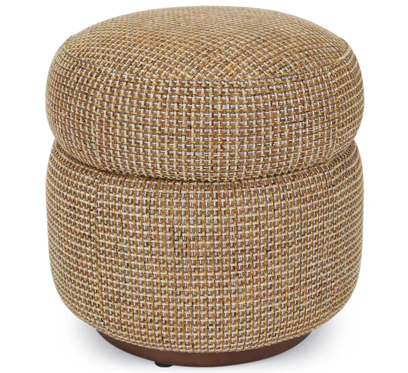 MOSSO Pouf, Tweed jaune miami, H42