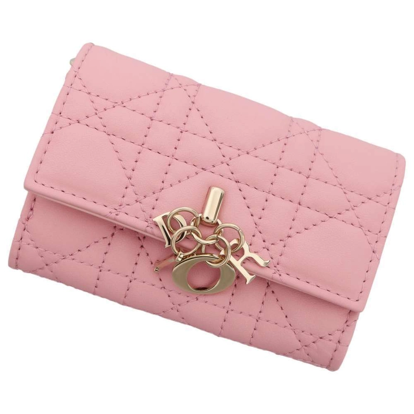 Dior cannage compact wallet Lambskin Pink S0966ONMJ