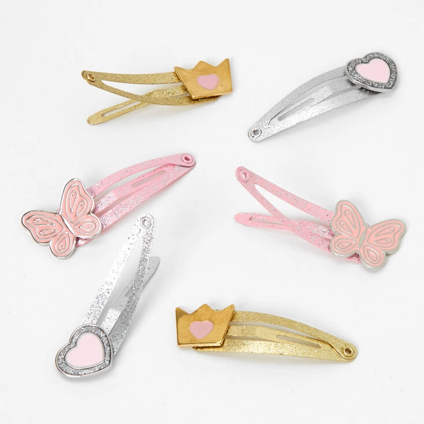 Barrettes clic clac à paillettes princesse papillon Claire's Club - Lot de 6