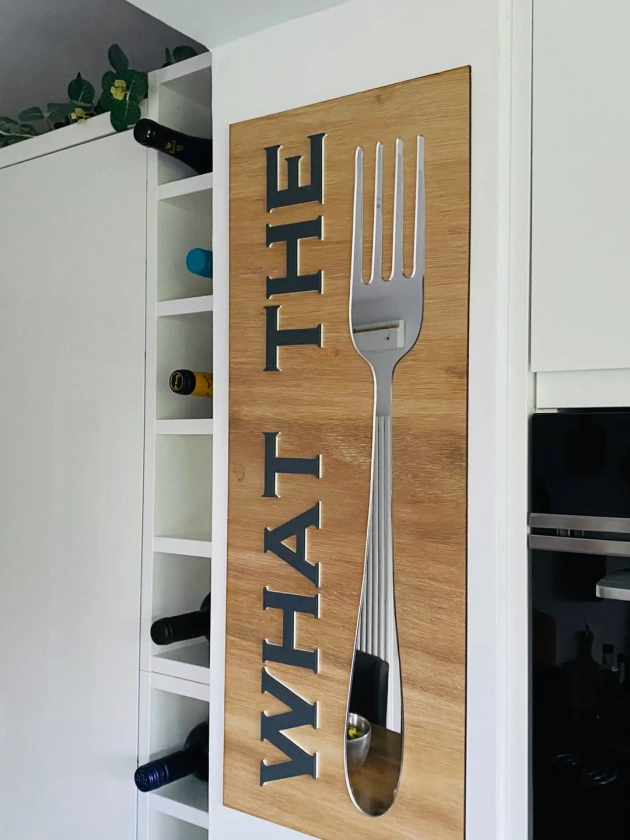 WHAT THE Fork Wall Art, WTF Wall Decor - Etsy