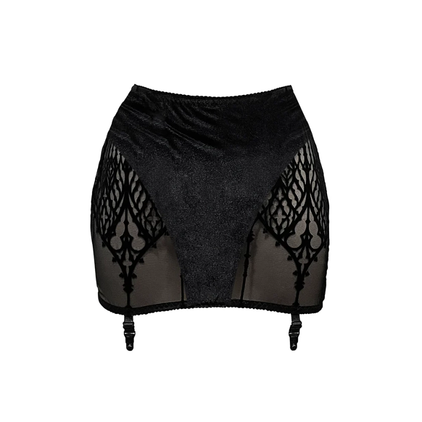 RTO- CATHEDRAL GARTER SKIRT - BLACK