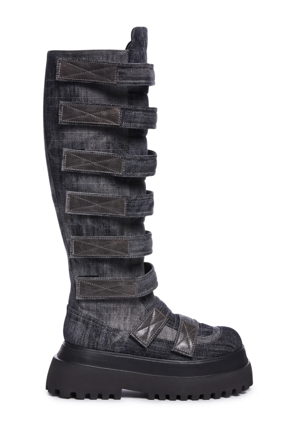 Hot Haven Knee High Boots - Charcoal