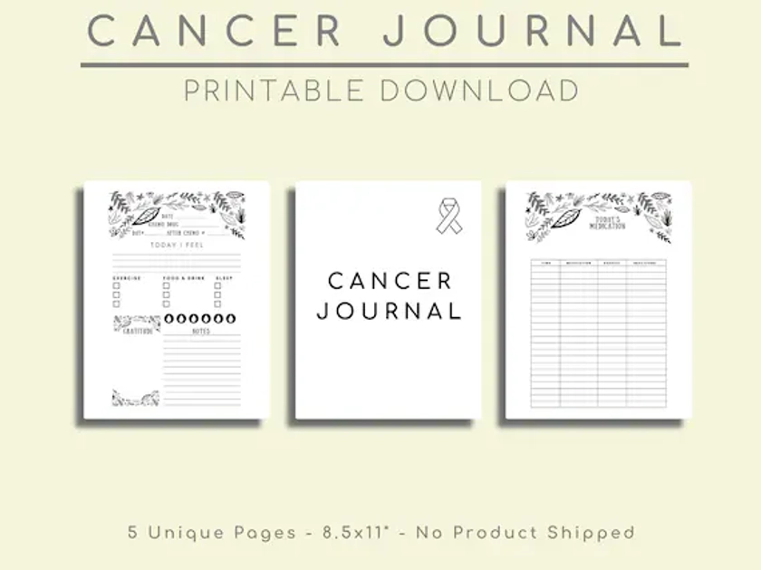 Cancer Journal, Chemotherapy Diary, Treatment, Chemo Log, Cancer Awareness, Patient, Survivor, Chemo Treatment, Gifts