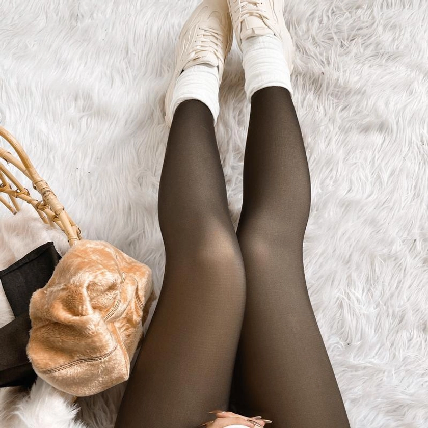 2024 Winter Newest! 4 SHADES MAGIC FLEECE LINED LEGGINGS • CLOSED FOOT (LOOKS LIKE PANTYHOSE) Winter Comfort Fleece Tights Available in Plus Size and Brown Fur Womenswear Underwear tights Lady Basic