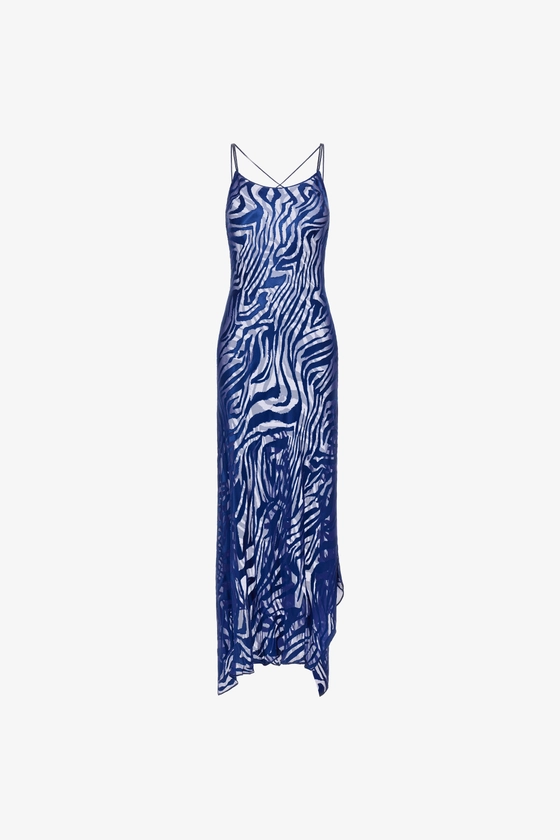 Robe nuisette à imprimé zèbre | Bleu | Femme | Roberto Cavalli FR