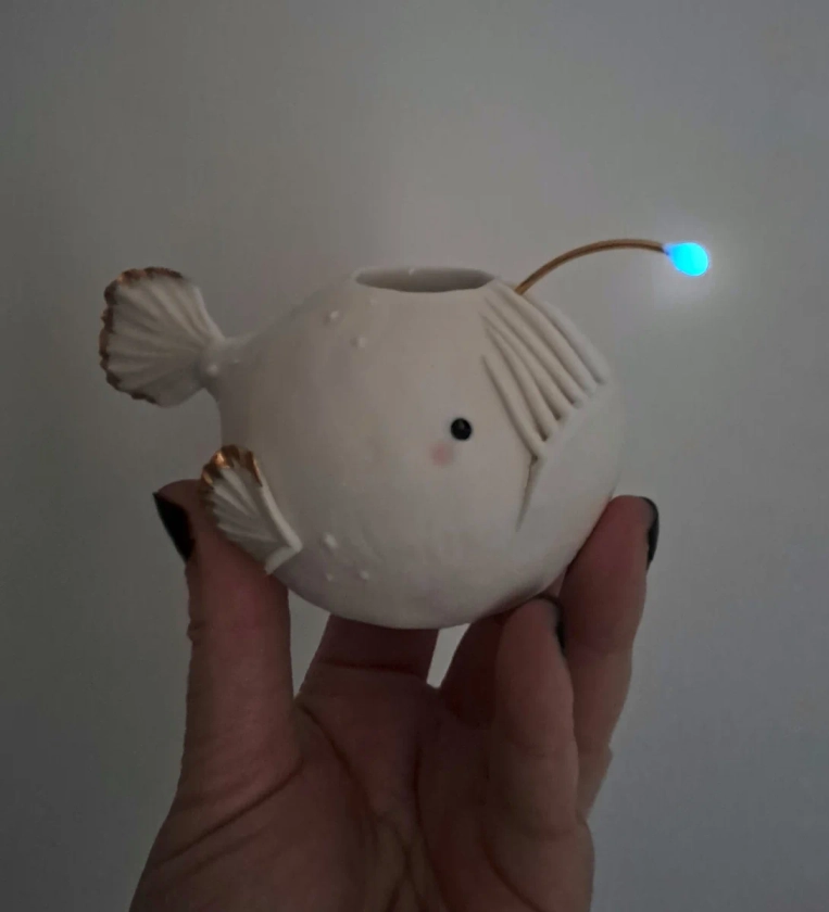 Agnes the Anglerfish Porcelain Vase