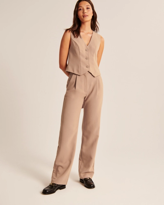 Women's Tailored Straight Pant | Women's Matching Sets | Abercrombie.com