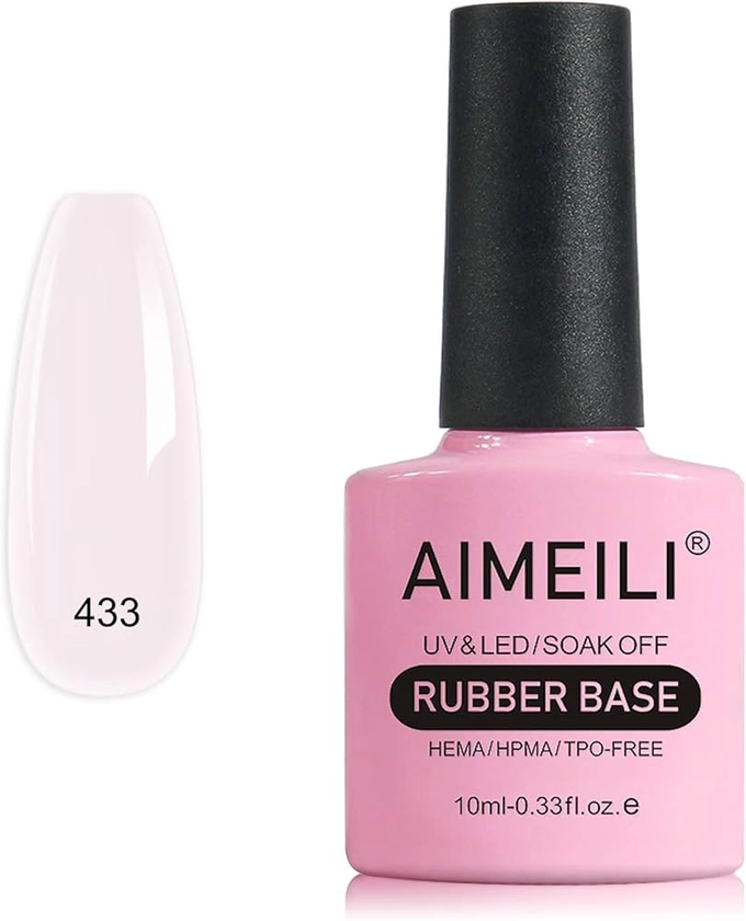 AIMEILI 5 en 1 Rubber Base Coat Vernis Semi Permanent Gel Nude Gel Polish UV LED Renforcement et Réparation de Manucure, Colle de Décorations - 10ml (433) : Amazon.fr: Beauté et Parfum