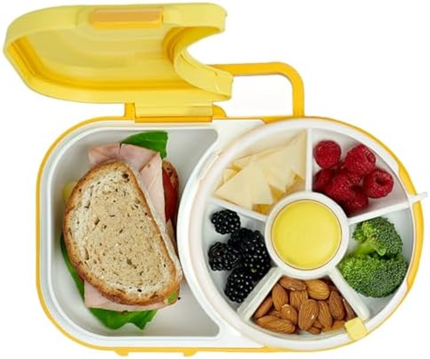 GoBe Boîte à déjeuner réutilisable avec distributeur à 5 compartiments et couvercle, sans BPA et PVC, passe au lave-vaisselle, anti-fuite, pour enfants : Amazon.ca: Maison