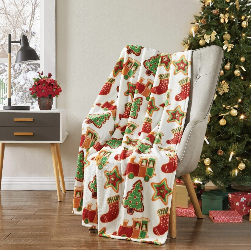 Yuletide Christmas Decor Woven Throw Blanket