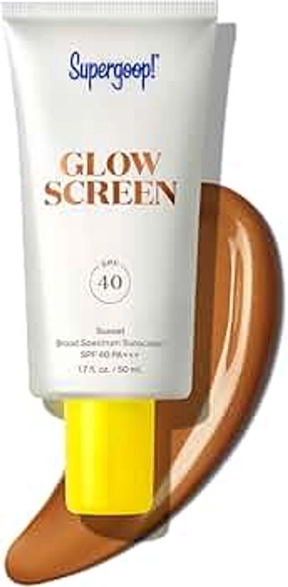 Amazon.com : Supergoop! Glowscreen SPF 40, Sunset (Deep Bronze Glow) - 1.7 fl oz - Glowy Primer + Broad Spectrum Sunscreen - Helps Filter Blue Light - Boosts Hydration w/Hyaluronic Acid, Vitamin B5 & Niacinamide : Beauty & Personal Care