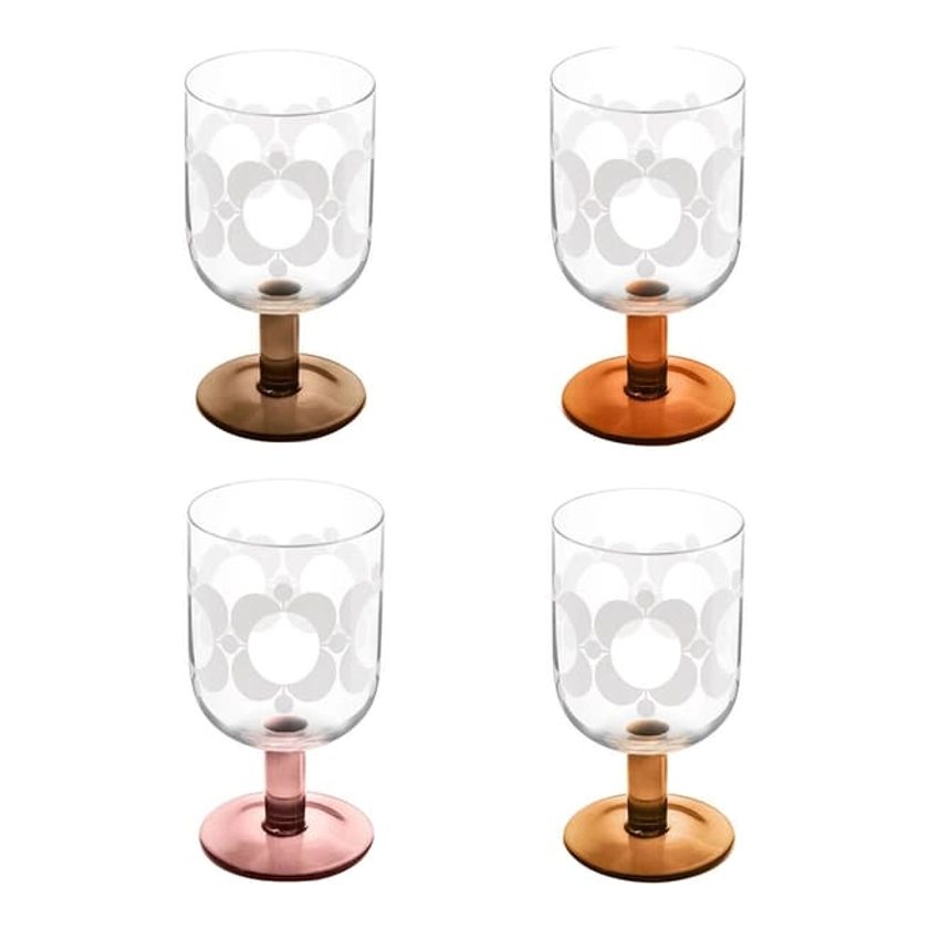 Orla Kiely Set of 4 Atomic Flower Wine Glass