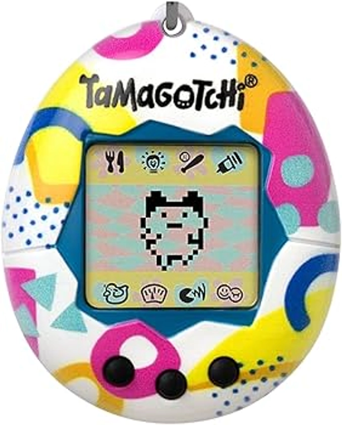 Bandai - Tamagotchi - Tamagotchi Original - Memphis Style - Animal électronique virtuel avec écran Couleur, 3 Boutons et Jeux - Jouet Animal interactif en Français - Jouet Enfant 8 Ans et + - 42957