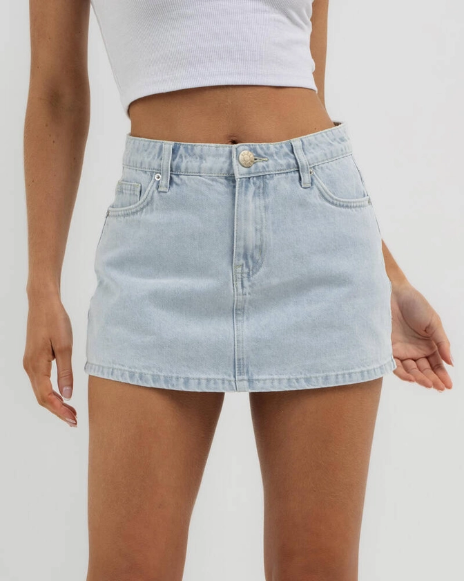 DESU Allegra Denim Skort In Bleach - FREE* Shipping & Easy Returns - City Beach United States