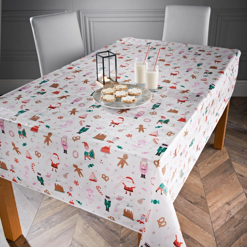 Wipe Clean Christmas Tablecloth - Christmas Characters