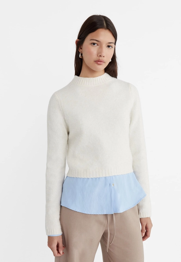 Pull cropped en maille doux - Mode femme | Stradivarius France