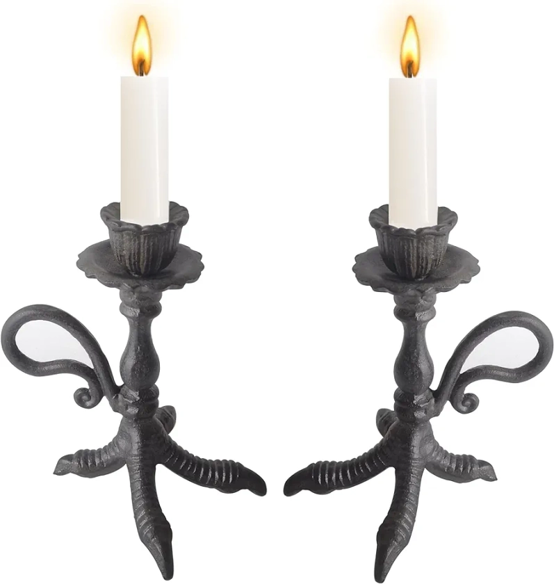 Claw Foot Candlestick Holders - Feet Taper Candle Holders, Black Candlesticker Holders Set 2