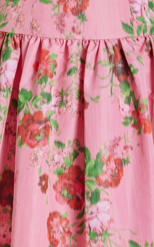 Giorgia Off-The-Shoulder Floral Ikat Midi Dress