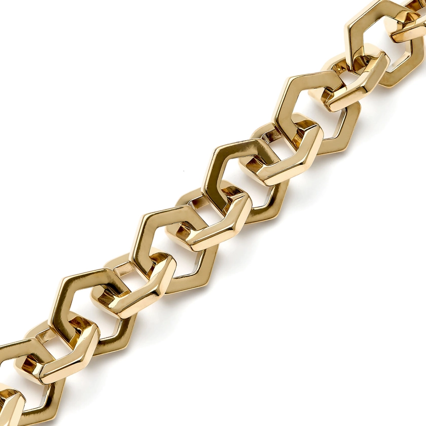Honeycomb Gold Link Bracelet