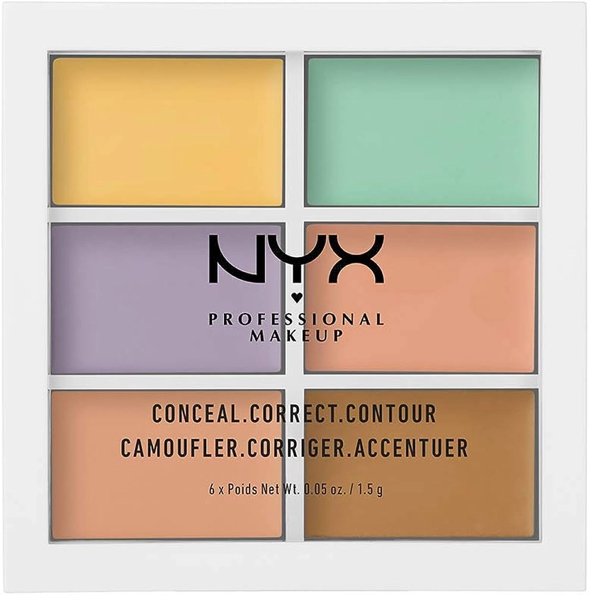 NYX Professional Makeup Palette 3C Correctrice, Anti-cernes et Contour, Texture Crémeuse, 6 Teintes