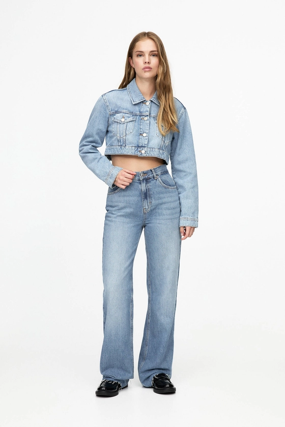 Jean droit taille haute - pull&bear