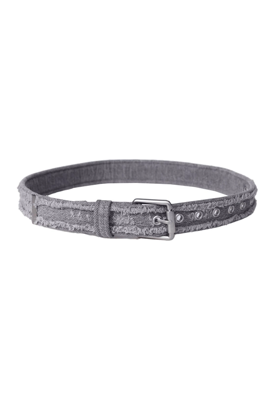 ROUGH CUTTING DENIM BELT - BLUE GRAY