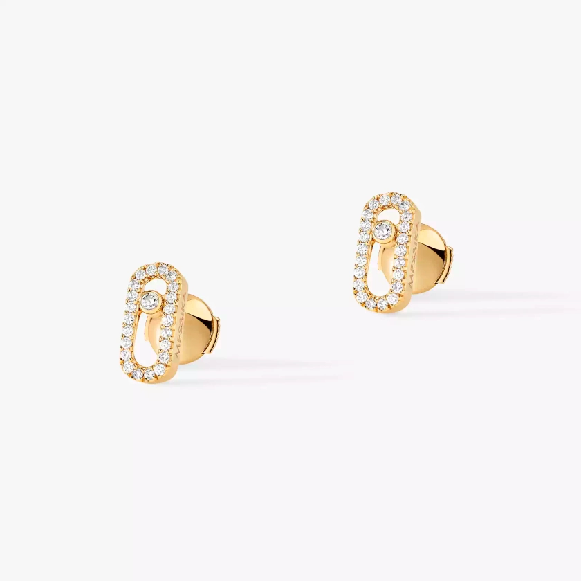 Yellow Gold Diamond Earrings Move Uno | Messika 05634-YG