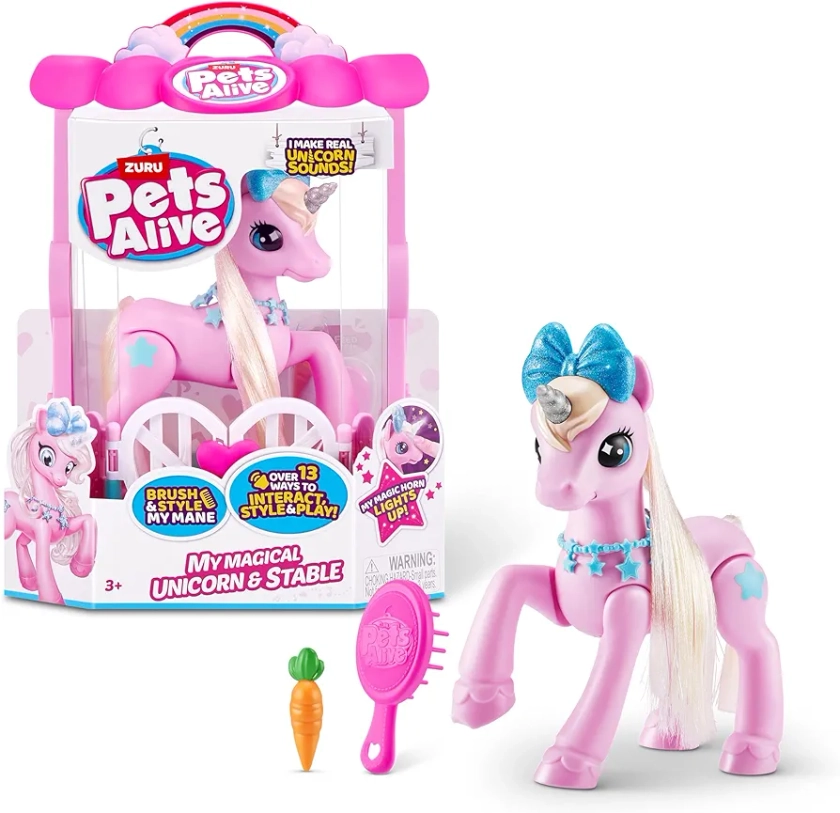Pets Alive My Magical Unicorn and Stable Battery Powered Interactive Robotic Toy Playset By ZURU