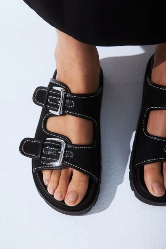 Sandales à semelle épaisse - Talon plat - Noir - FEMME | H&M FR
