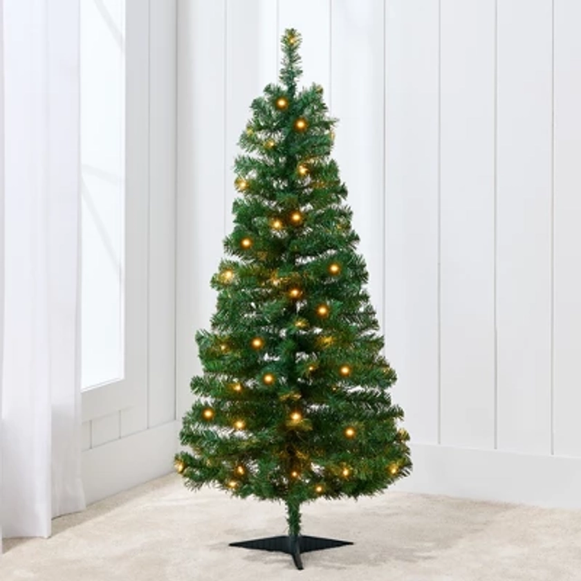 Best Choice Products Prelit Colored Christmas Tree, 4ft Artificial Tree Holiday Decor w/ LED Lights - Green Spruce