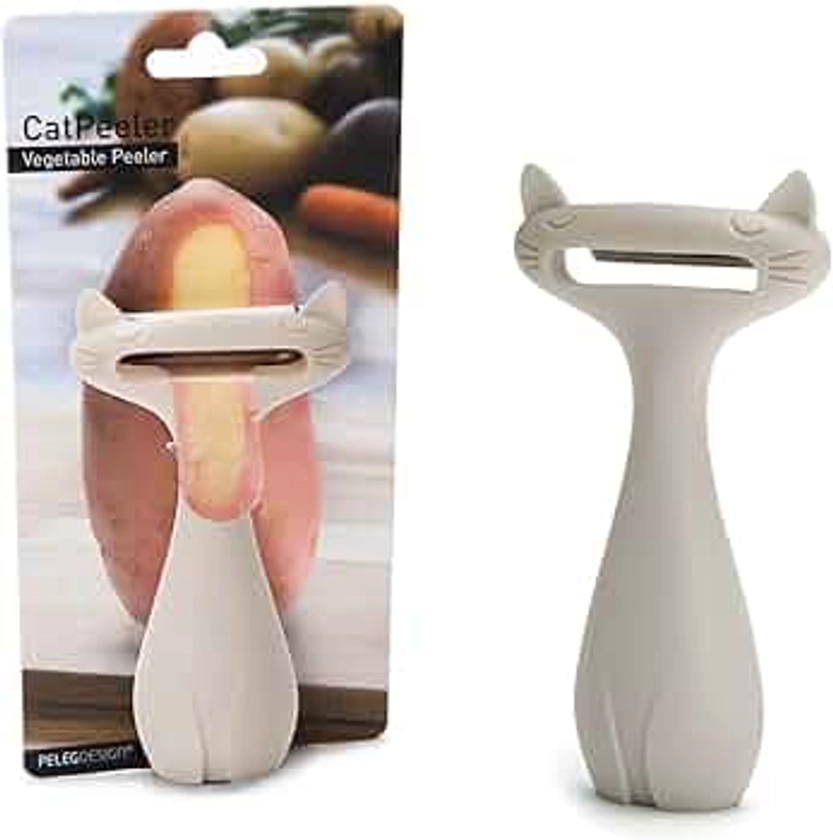 Peleg Design CatPeeler Cute Vegetable Peeler, Cat Design Peeler for Potato Carrot Fruit, Kitchen Utensil Décor (White)