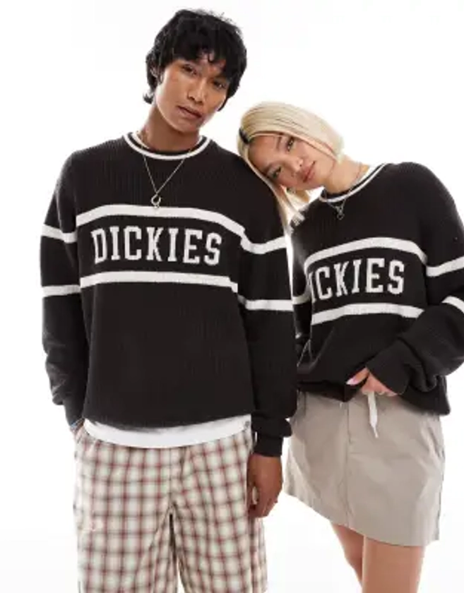 Dickies melvern knitted sweater in dark brown and off white - exclusive to ASOS | ASOS