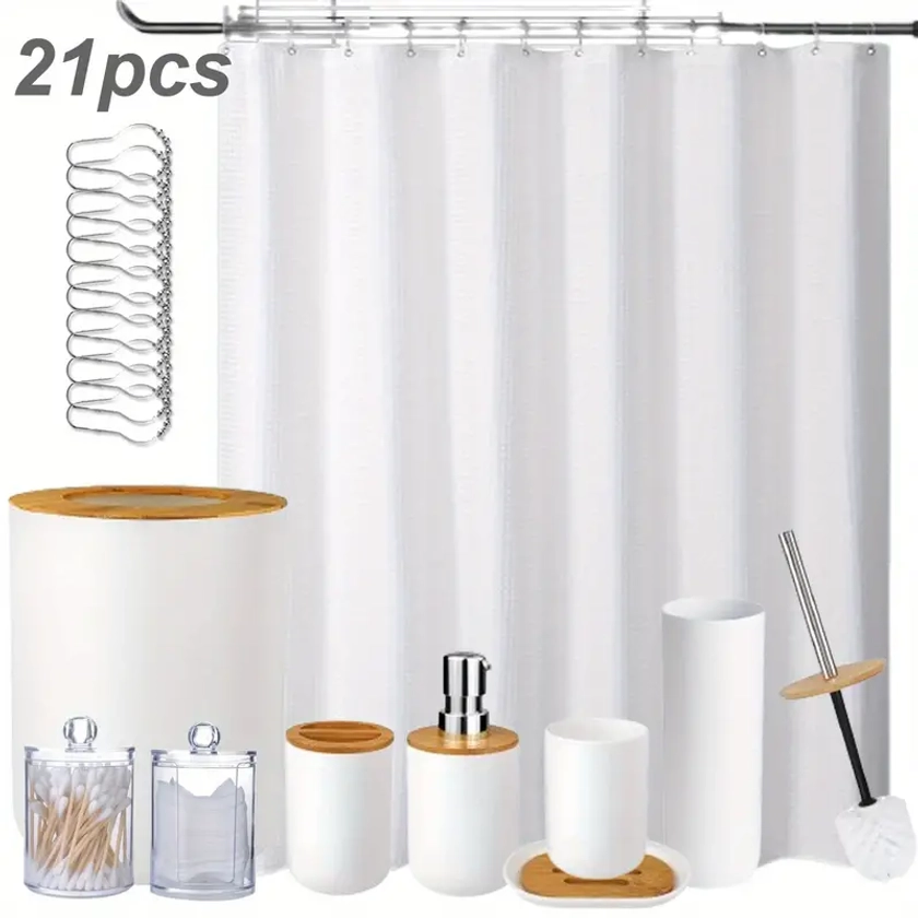 Accessories Set Shower Curtain 12 - Temu