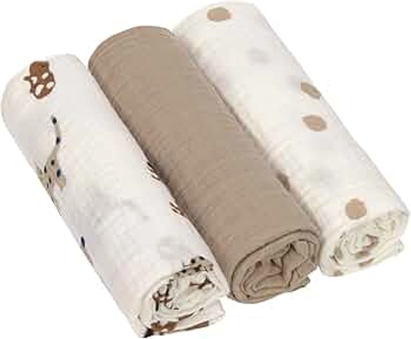 LÄSSIG Baby Swaddle Blanket Burp Blanket Swaddle Cloth 3-Piece Cotton 85 x 85 cm Swaddle & Burp Blanket L Little Mateys Royal Blue : Amazon.nl: Baby Products