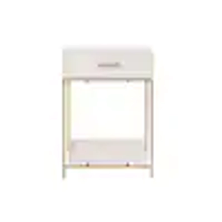 Fendale 1 Drawer Ivory Wood Nightstand (18.11 in W. X 26 in H.)