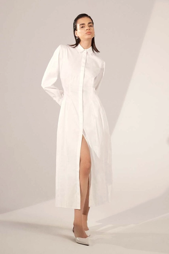Bavlněné šaty Answear Lab, barva bílá | ANSWEAR.cz