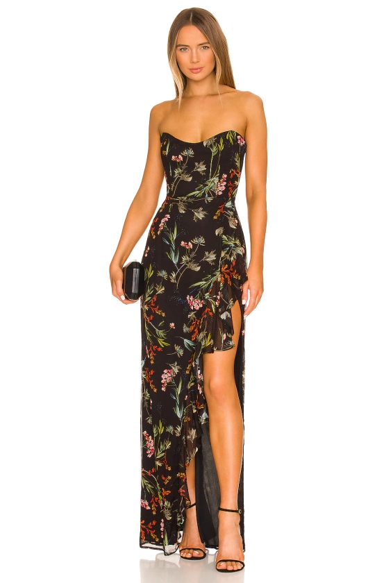 Katie May Baby Cakes Gown in Black Floral | REVOLVE