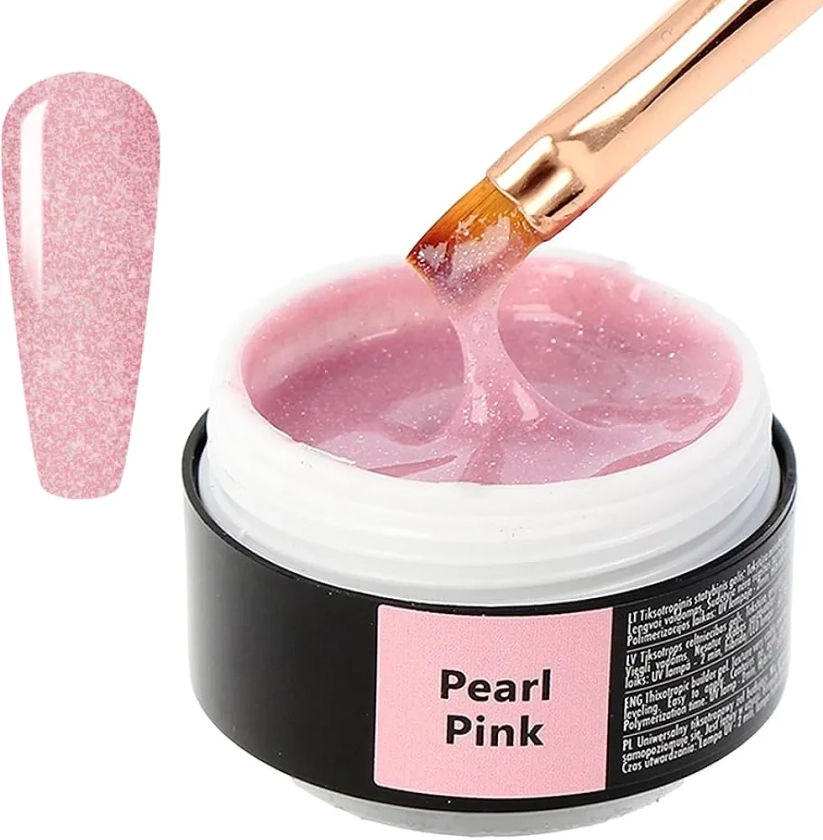 Sincero Salon Pearl Pink Gel Construction Ongle UV - Nail Extension Gel et Modelage - Gel UV/LED pour Protéger les Ongles Cassés - Renforcement - Nail Art Ongles - Manucure de Réparation -15ml