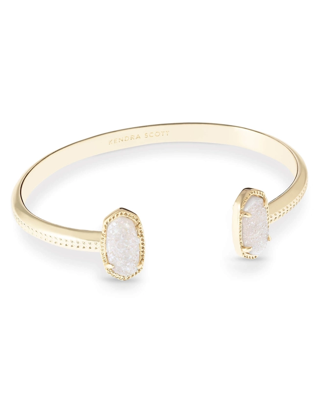Elton Gold Cuff Bracelet in White Kyocera Opal | Kendra Scott