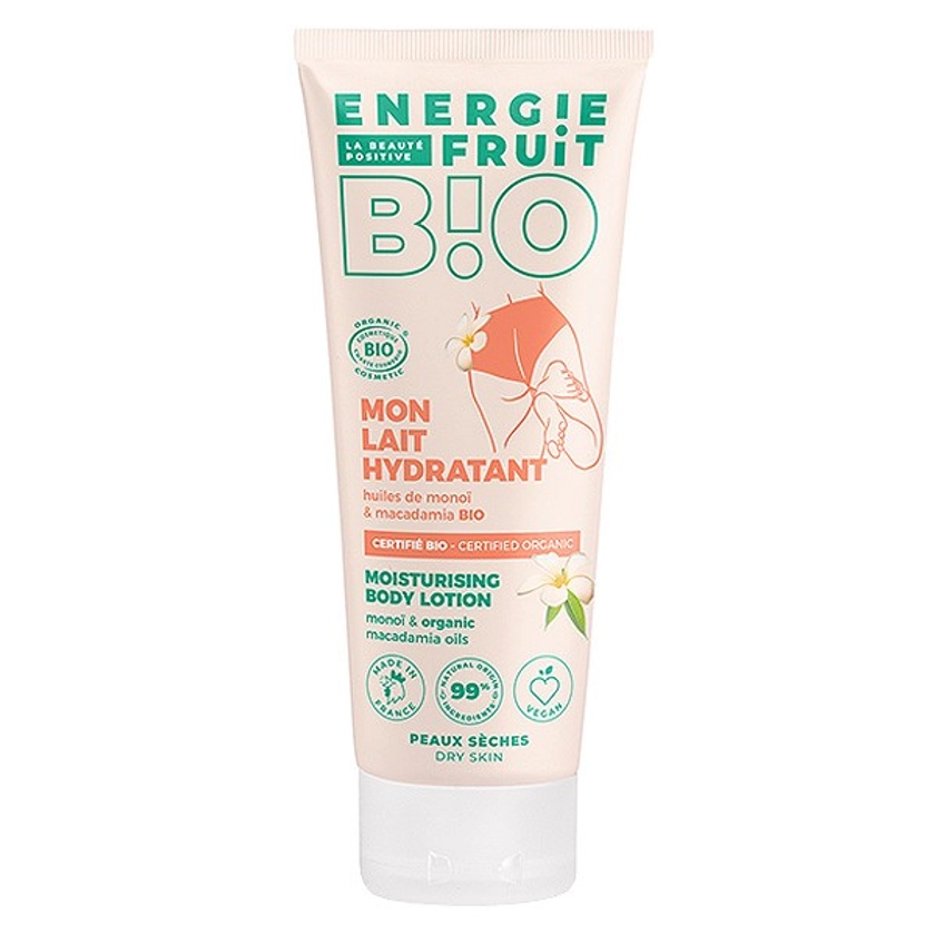 Energie Fruit Corps Peaux Sèches Lait Hydratant Huiles de Monoï & Macadamia Bio 200ml