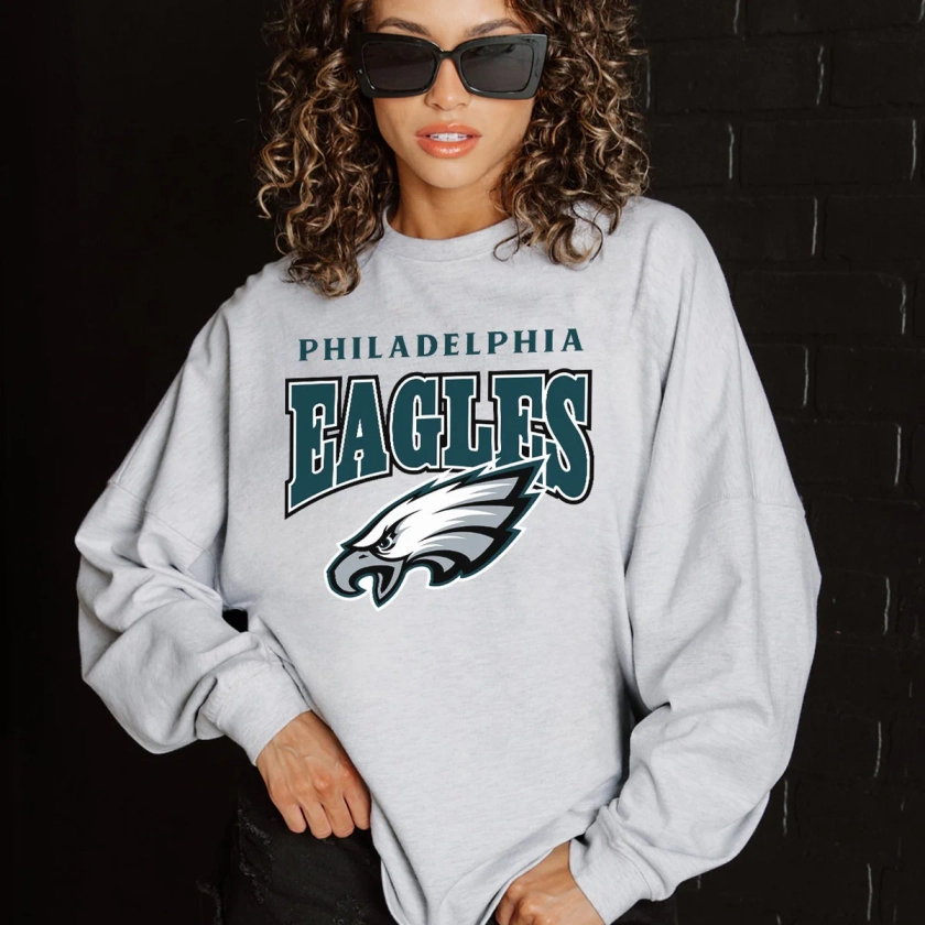 PHILADELPHIA EAGLES FIGHTING SPIRIT RELAXED FIT HEATHERED LONG SLEEVE 